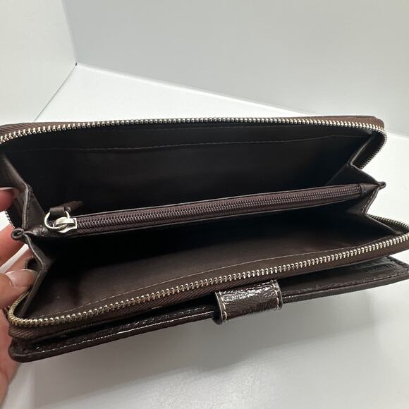 COACH Brown Signature Canvas Wallet - Picture 9 of 11